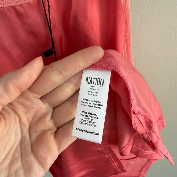 Nation LTD Sateen Ricky Cami - Coral Pink - Size Extra Small XS - NWT - Picture 13 of 14